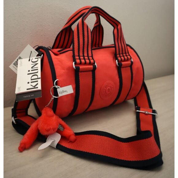 Kipling KI6338-9KX Almost Coral Katina Crossbody/Shoulder Strap Barrel Bag - Picture 7 of 16